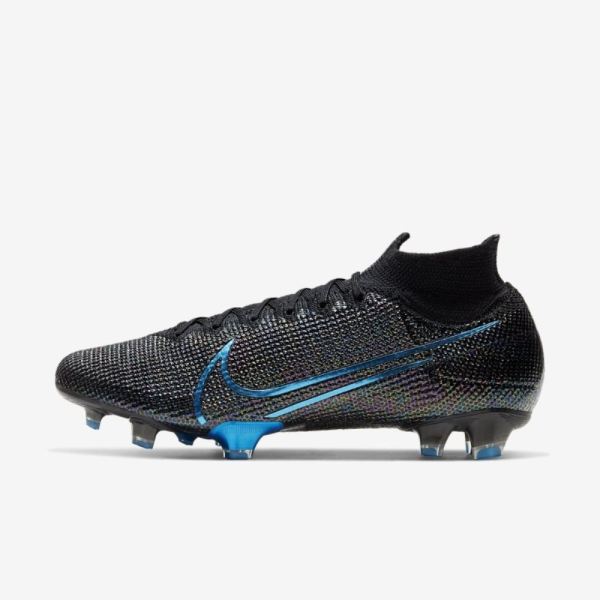 Nike Mercurial Superfly 7 Elite FG | Black / Black / Anthracite / Laser Blue