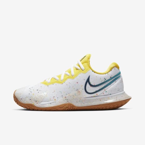 NikeCourt Air Zoom Vapor Cage 4 | White / Oracle Aqua / Opti Yellow / Valerian Blue - Click Image to Close