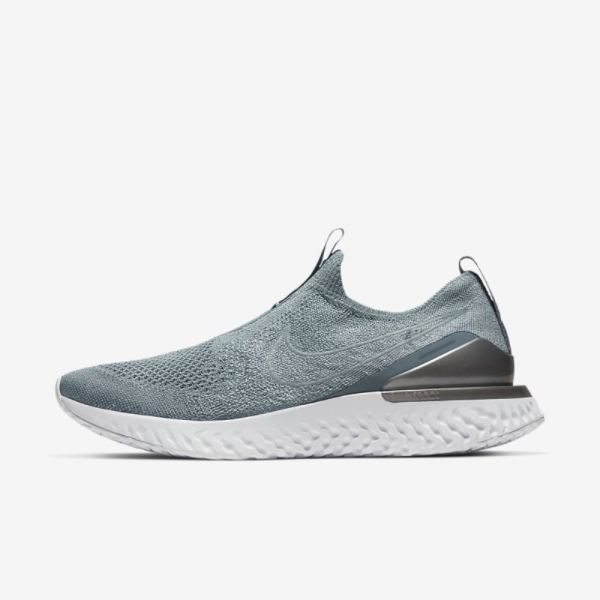 Nike Epic Phantom React Flyknit | Aviator Grey / Metallic Silver / White / Aviator Grey - Click Image to Close