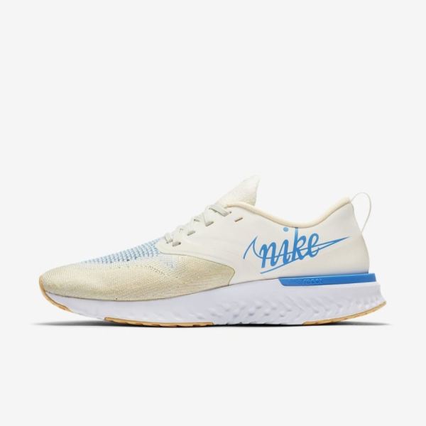 Nike Odyssey React Flyknit 2 | Sail / Pale Vanilla / Muslin / Blue Hero - Click Image to Close