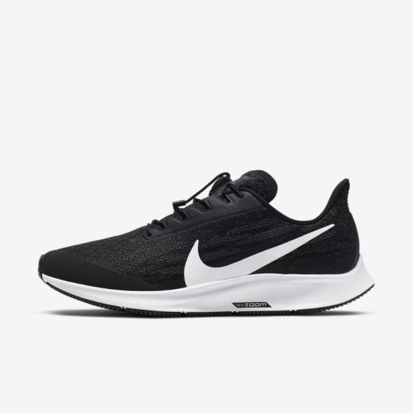 Nike Air Zoom Pegasus 36 FlyEase | Black / Thunder Grey / White - Click Image to Close