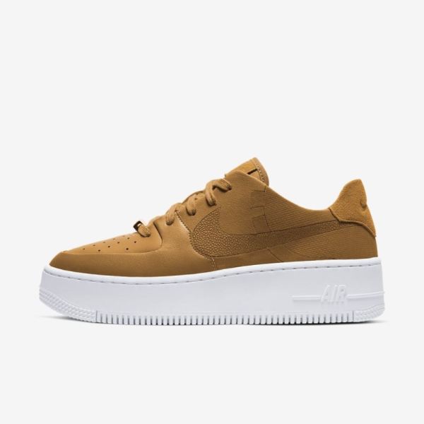 Nike Air Force 1 Sage Low LX | Wheat / Metallic Gold / White / Wheat - Click Image to Close