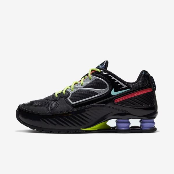 Nike Shox Enigma | Black / Metallic Silver / Bright Crimson / Aurora - Click Image to Close