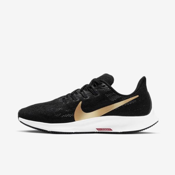 Nike Air Zoom Pegasus 36 | Black / University Red / White / Metallic Gold