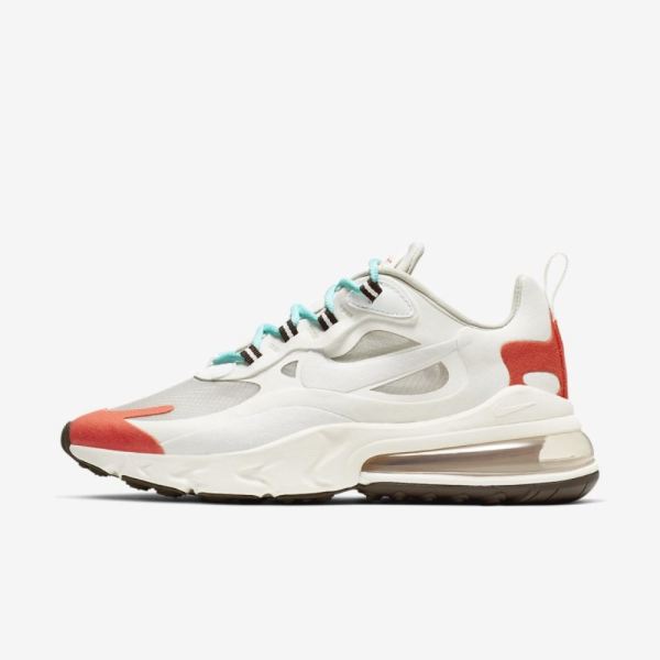 Nike Air Max 270 React (Mid-Century) | Light Beige Chalk / Summit White / Team Orange / Platinum Tint - Click Image to Close