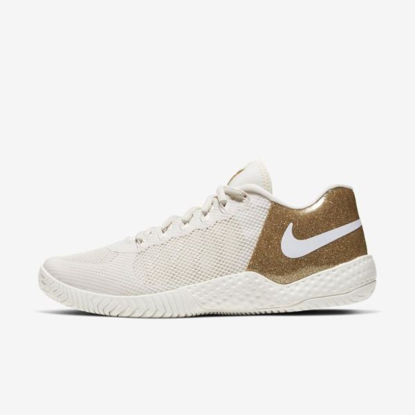 NikeCourt Flare 2 | Phantom / Metallic Gold / Metallic Gold / Phantom - Click Image to Close