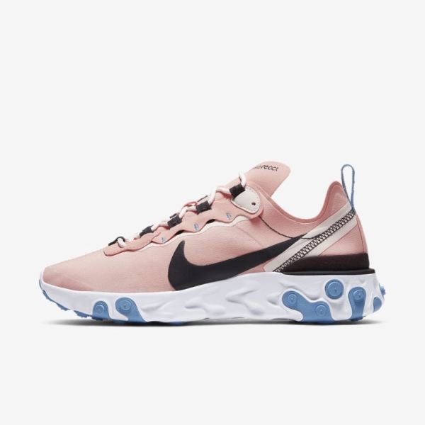 Nike React Element 55 | Coral Stardust / Light Soft Pink / Light Blue / Oil Grey - Click Image to Close