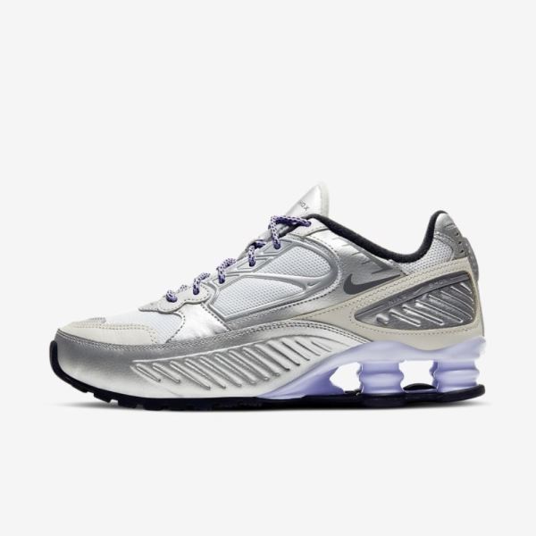 Nike Shox Enigma 9000 | Metallic Silver / Light Bone / Hyper Violet / Cool Grey