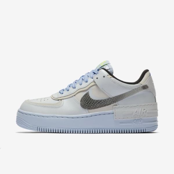 Nike Air Force 1 Shadow | Pure Platinum / Light Bone / Hydrogen Blue / Smoke Grey - Click Image to Close