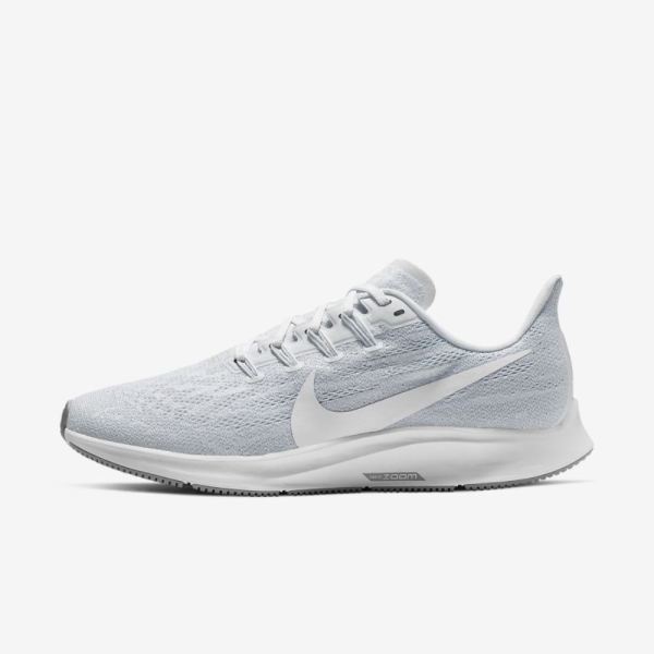 Nike Air Zoom Pegasus 36 | White / Half Blue / Wolf Grey / White - Click Image to Close