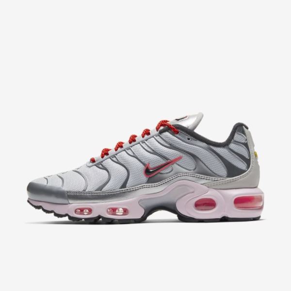 Nike Air Max Plus | Metallic Silver / Bright Crimson / Pink Foam / Black