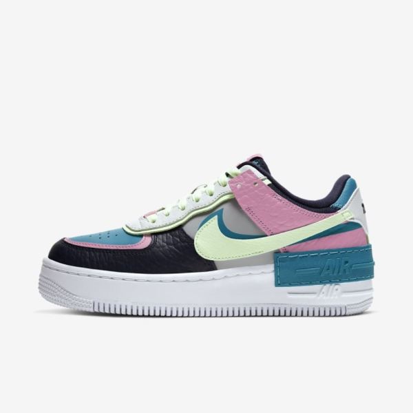 Nike AF-1 Shadow SE | Light Smoke Grey / Oracle Aqua / Magic Flamingo / Barely Volt - Click Image to Close