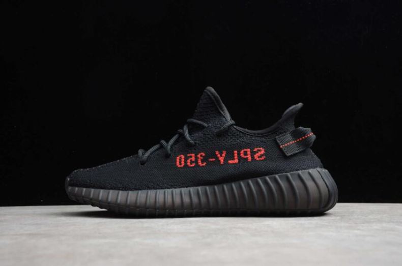 Women's Adidas Yeezy Boost 350V2 Bred Black Red CP9652 - Click Image to Close