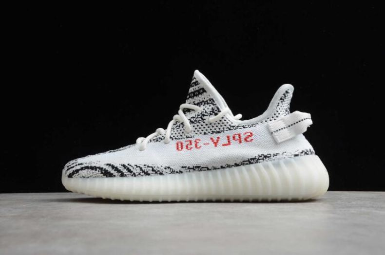 Women's Adidas Yeezy Boost 350V2 Zebra White Core Black Red CP9654 - Click Image to Close